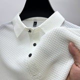 Men's Polo Shirt | Knit Button-Up | Autumn - White