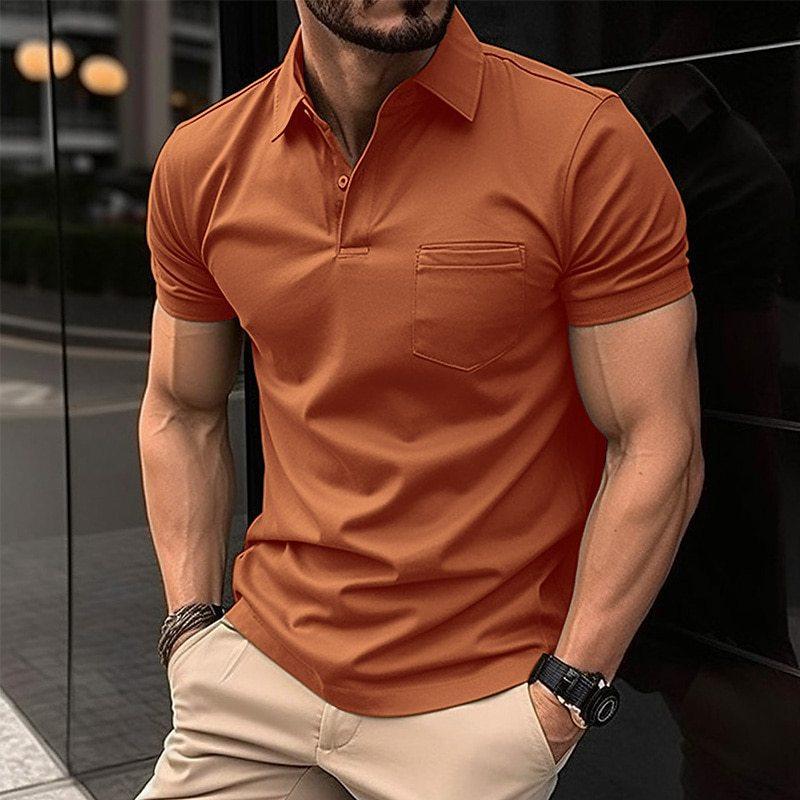 Men's Polo Shirt | Slim Fit | Short Sleeve | Summer - Orange