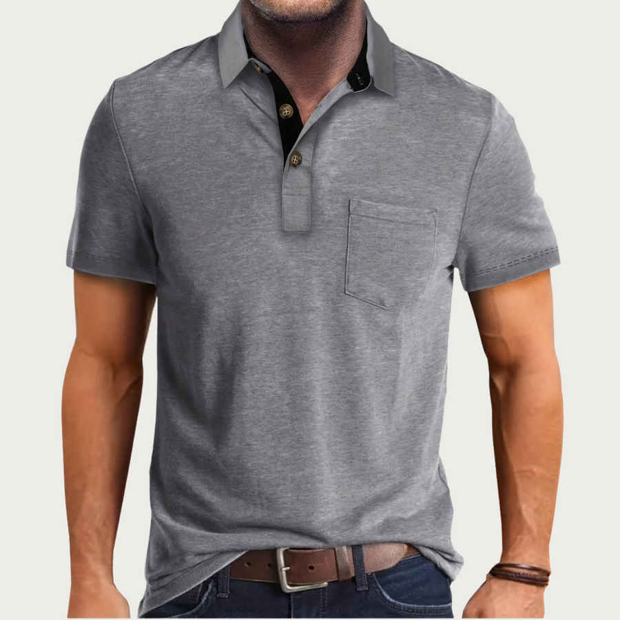 Men's Polo Shirt | Tailored | Short Sleeve | Summer - Dark Gray