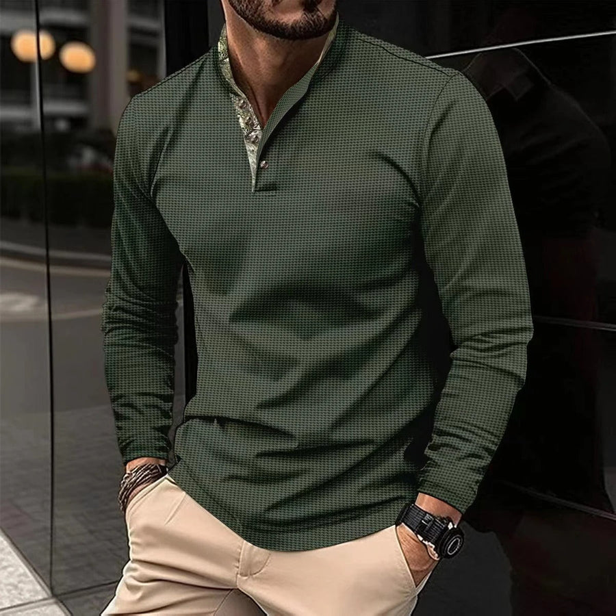 Men's Polo Shirt with Contrast Collar - Summer Style