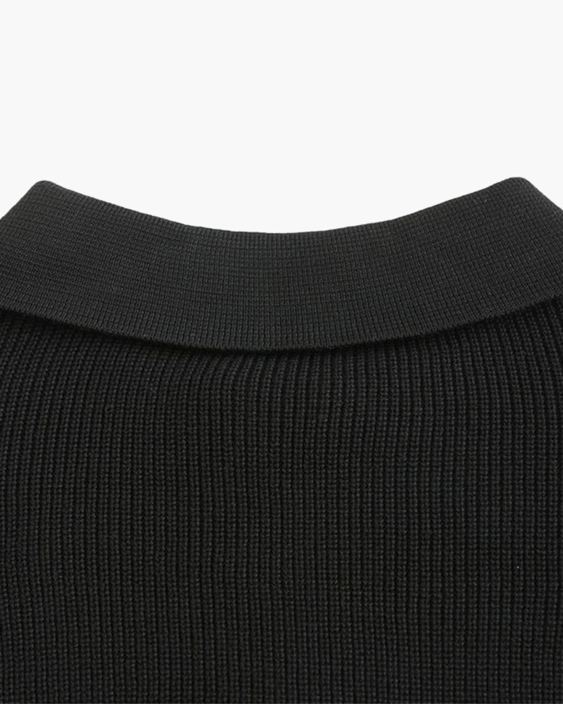 Men's Polo Sweater | Half Zip | Fine Knit | Autumn