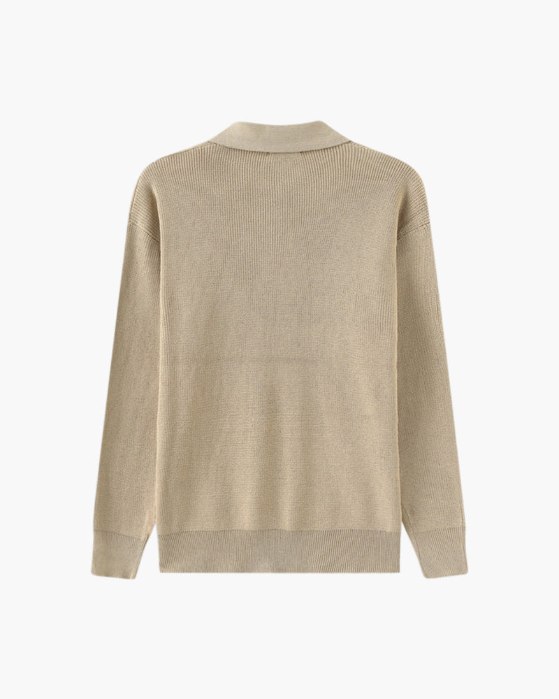 Men's Polo Sweater | Half Zip | Fine Knit | Autumn