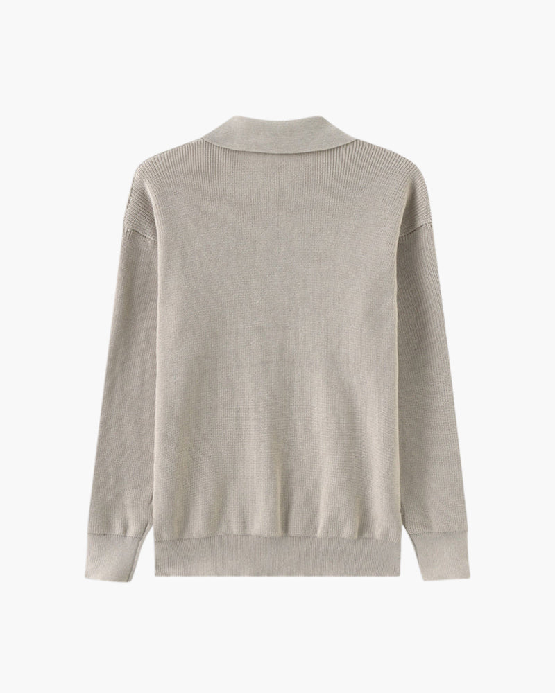 Men's Polo Sweater | Half Zip | Fine Knit | Autumn