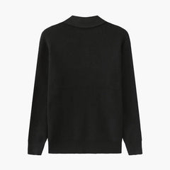 Men's Polo Sweater | Half Zip | Fine Knit | Autumn