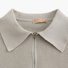 Men's Polo Sweater | Half Zip | Fine Knit | Autumn