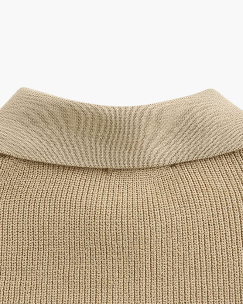 Men's Polo Sweater | Half Zip | Fine Knit | Autumn