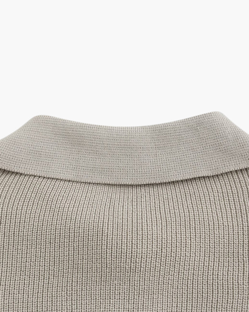 Men's Polo Sweater | Half Zip | Fine Knit | Autumn