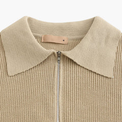 Men's Polo Sweater | Half Zip | Fine Knit | Autumn
