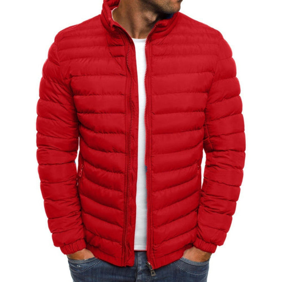 Men's Puffer Jacket - Lightweight Down Warmth | Winter - Red