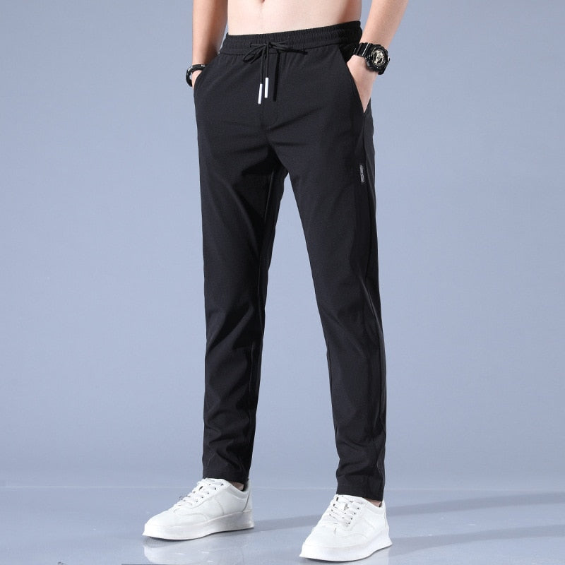 Men's Quick-Dry Stretch Pants - Lightweight Athletic Fit | Spring - Black