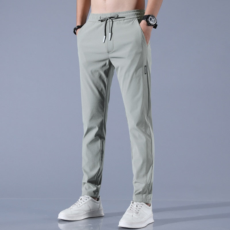 Men's Quick-Dry Stretch Pants - Lightweight Athletic Fit | Spring - Green