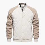Men's Quilted Bomber | Fleece Sleeves | Winter - Beige