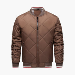 Men's Quilted Bomber | Geometric Matelassé | Winter