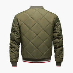 Men's Quilted Bomber | Geometric Matelassé | Winter