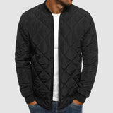 Men's Quilted Bomber Jacket | Stylish | Autumn - Black