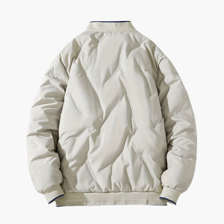 Men's Quilted Bomber | Ribbed Trim | Winter