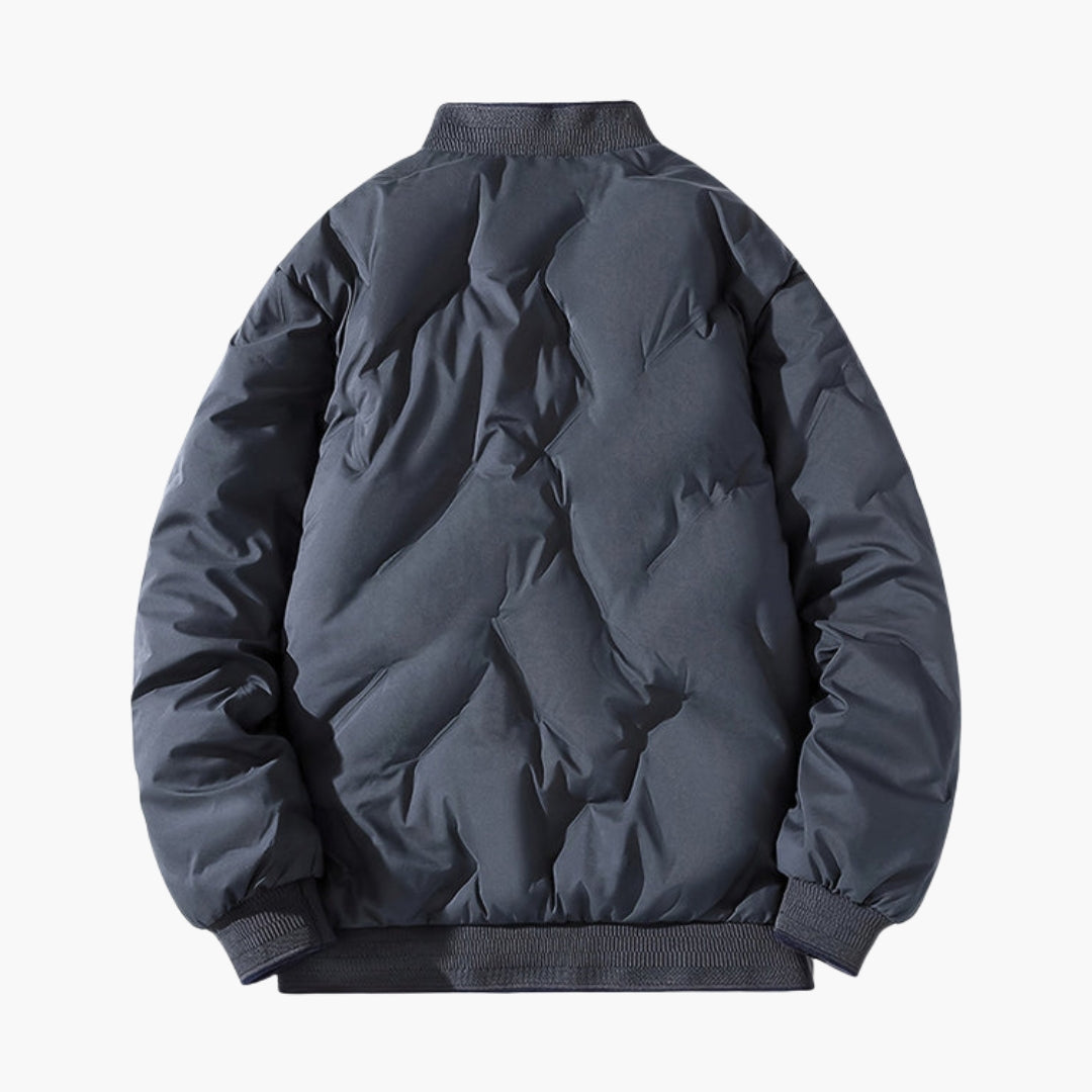 Men's Quilted Bomber | Ribbed Trim | Winter