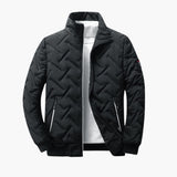 Men's Quilted Bomber | Stand Collar | Warm | Winter - Black