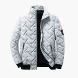 Men's Quilted Bomber | Stand Collar | Warm | Winter - Gray