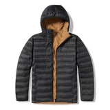 Men's Quilted Hooded Winter Jacket - Lightweight Warmth - Black