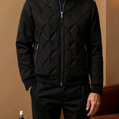 Men's Quilted Jacket | Diamond Pattern | Winter