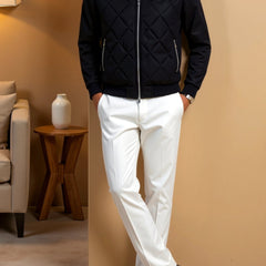 Men's Quilted Jacket | Diamond Pattern | Winter