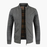 Men's Quilted Jacket | Patterned Lining | Cozy | Winter - Charcoal