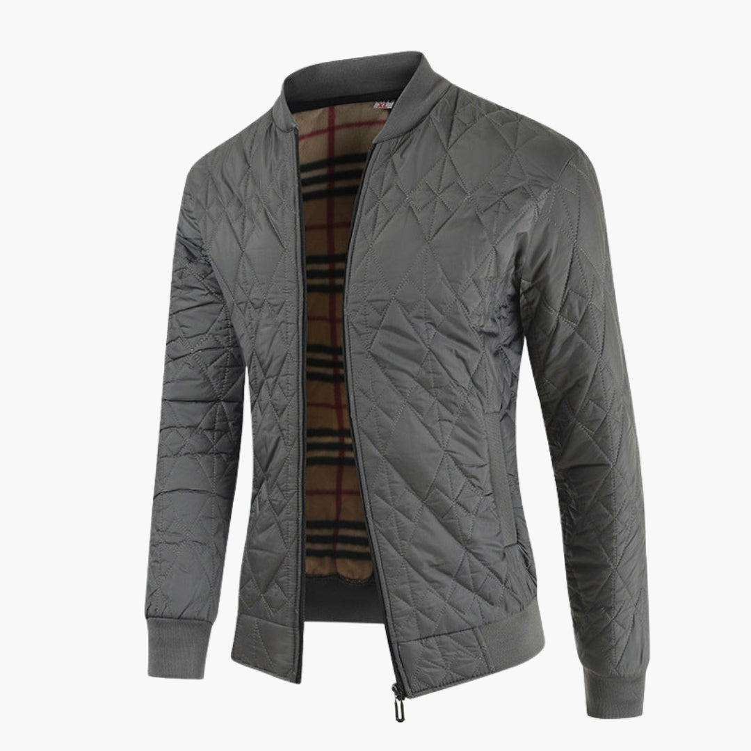 Men's Quilted Jacket | Patterned Lining | Cozy | Winter