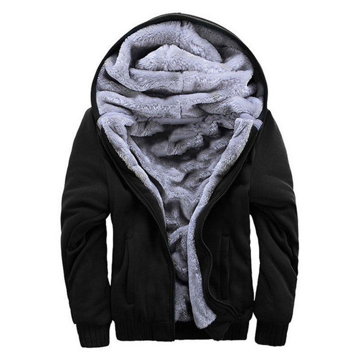 Men's Quilted Jacket | Thermal Hood | Winter - Black