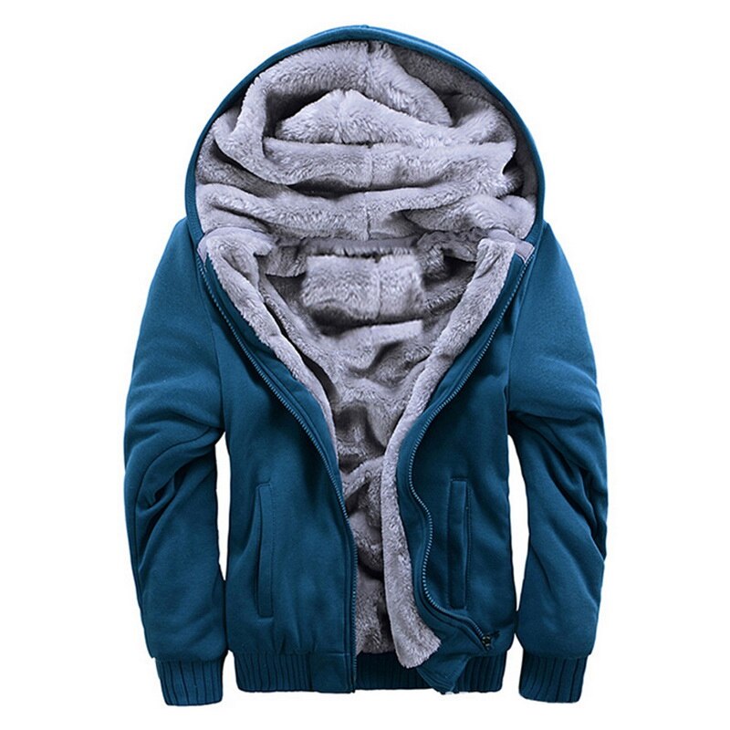 Men's Quilted Jacket | Thermal Hood | Winter - Turquoise