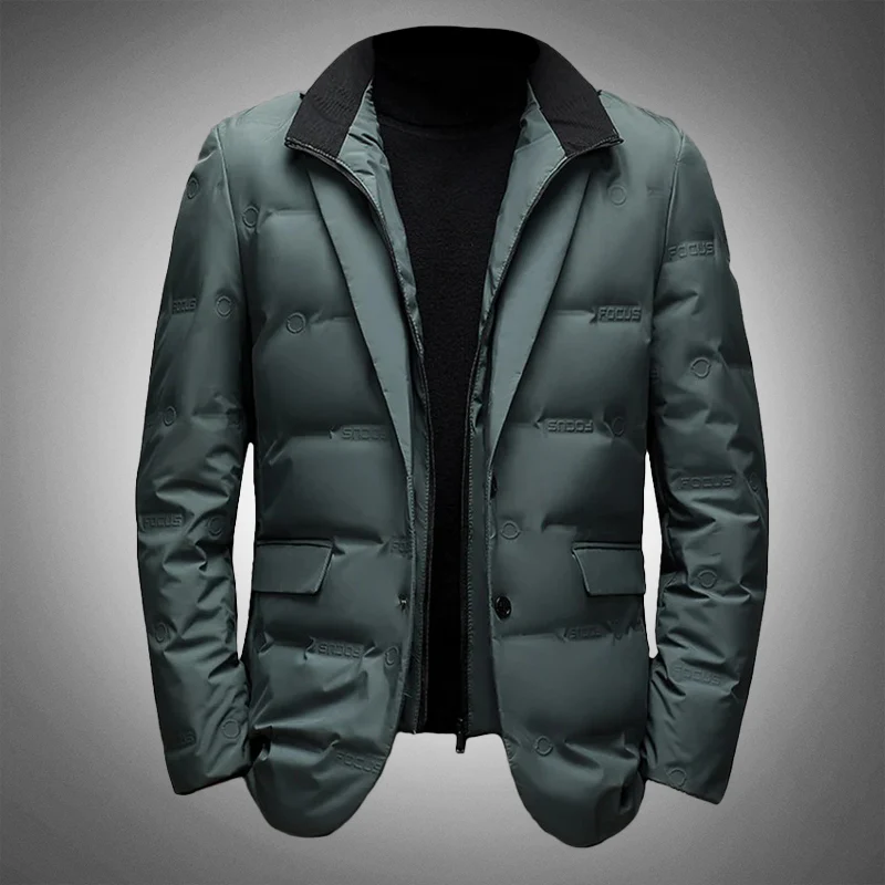 Men's Quilted Puffer Jacket | Blazer Style | Winter