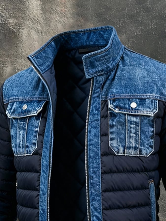Men's Quilted Puffer Jacket - Modern Urban Style | Winter