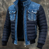 Men's Quilted Puffer Jacket - Modern Urban Style | Winter - Navy