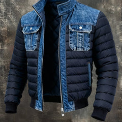 Men's Quilted Puffer Jacket - Modern Urban Style | Winter - Navy