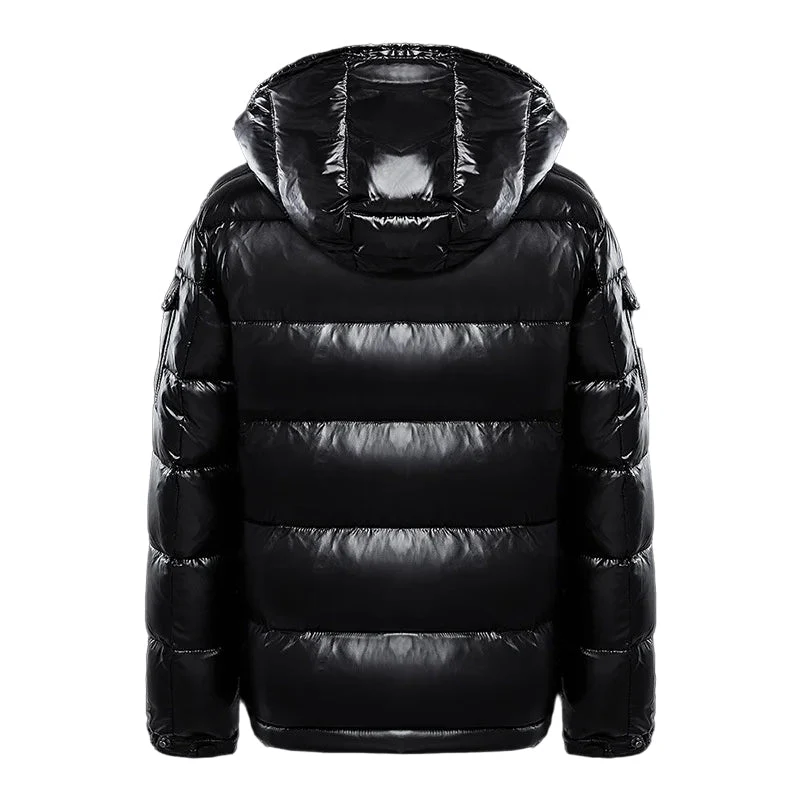Men's Quilted Puffer Winter Jacket - Glossy Finish