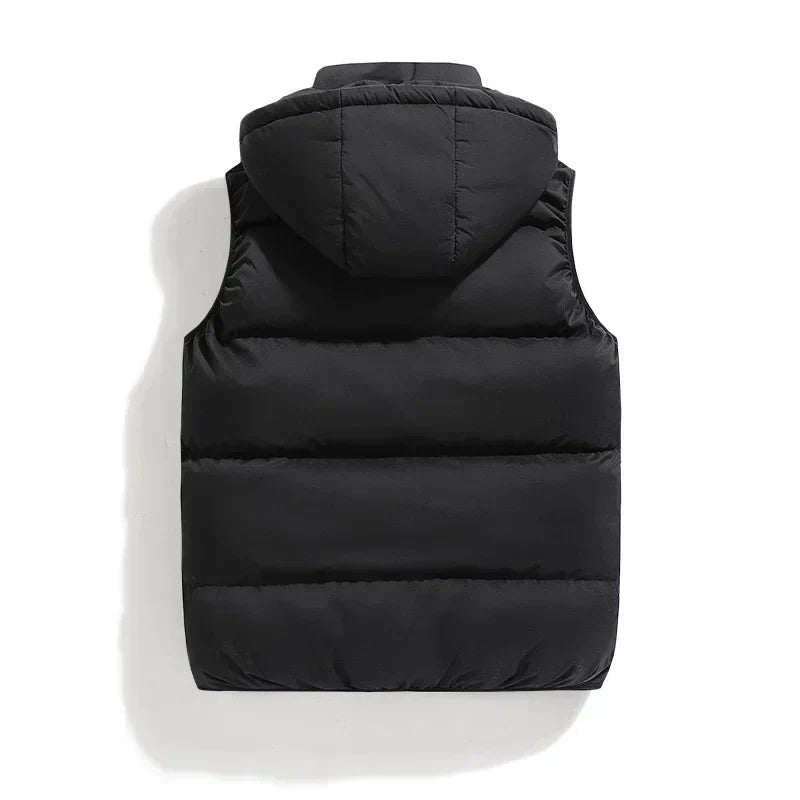 Men's Quilted Vest | With Hood | Sleeveless | Autumn