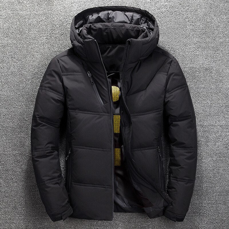 Men's Quilted Winter Jacket | Warm | Stylish - Black
