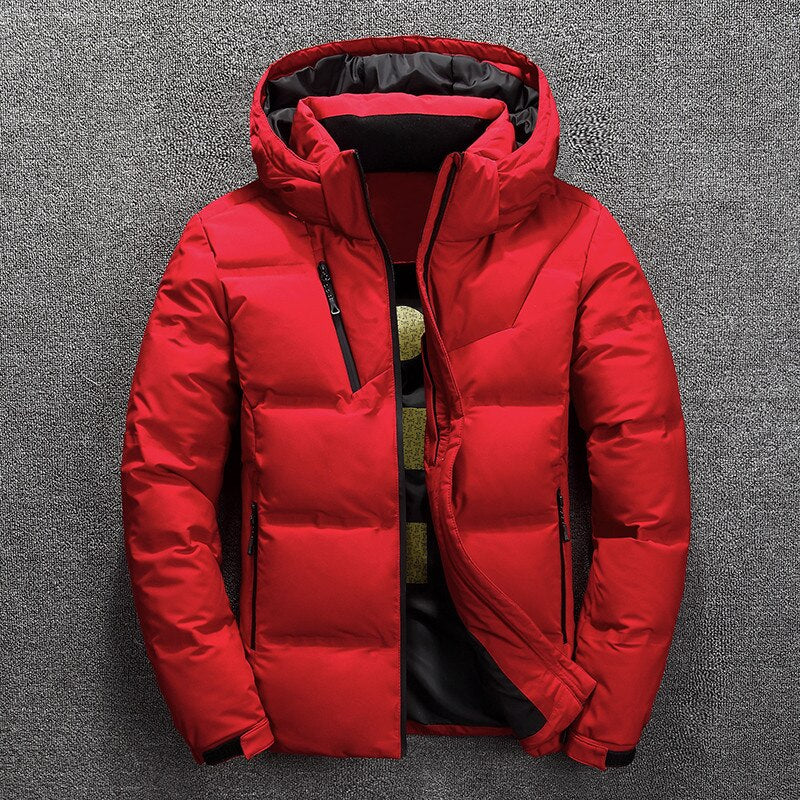 Men's Quilted Winter Jacket | Warm | Stylish - Red
