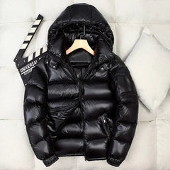 Men's Quilted Winter Jacket with Hood - Warm & Windproof