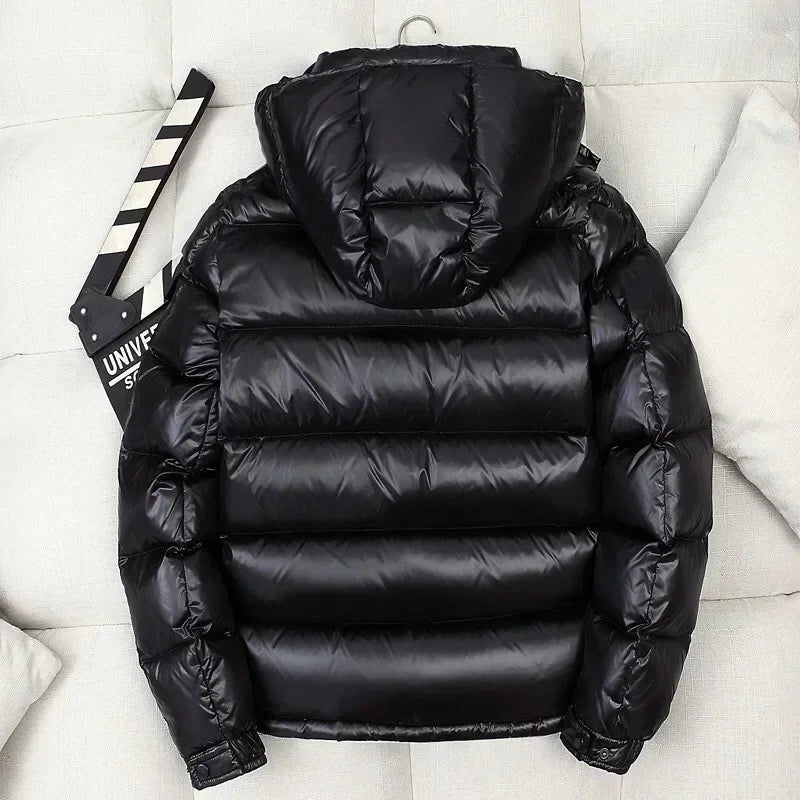 Men's Quilted Winter Jacket with Hood - Warm & Windproof