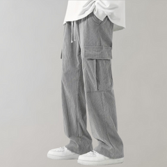 Men's Relaxed Cargo Pants | Multiple Pockets | Comfort | Winter - Gray