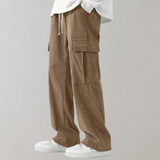 Men's Relaxed Cargo Pants | Multiple Pockets | Comfort | Winter - Khaki