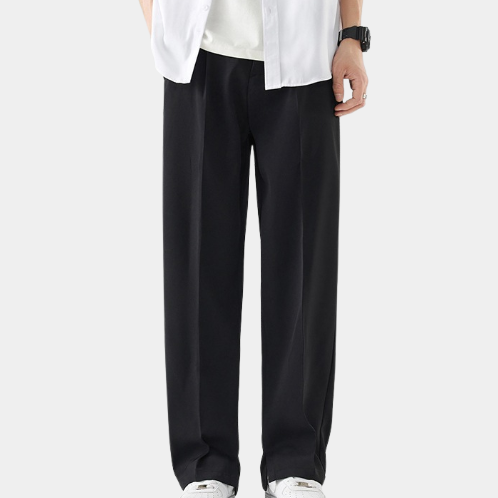 Men's Relaxed Fit Pants | Elastic Waist | Spring - Black