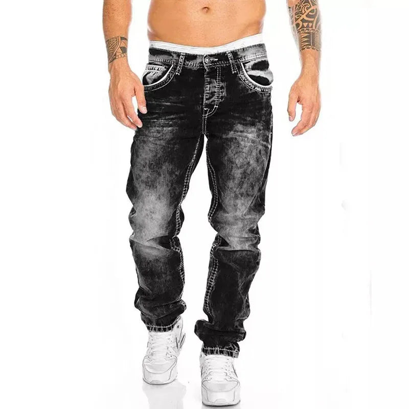 Men's Relaxed Pants | Vintage Wash | Five-Pocket | Autumn - Black