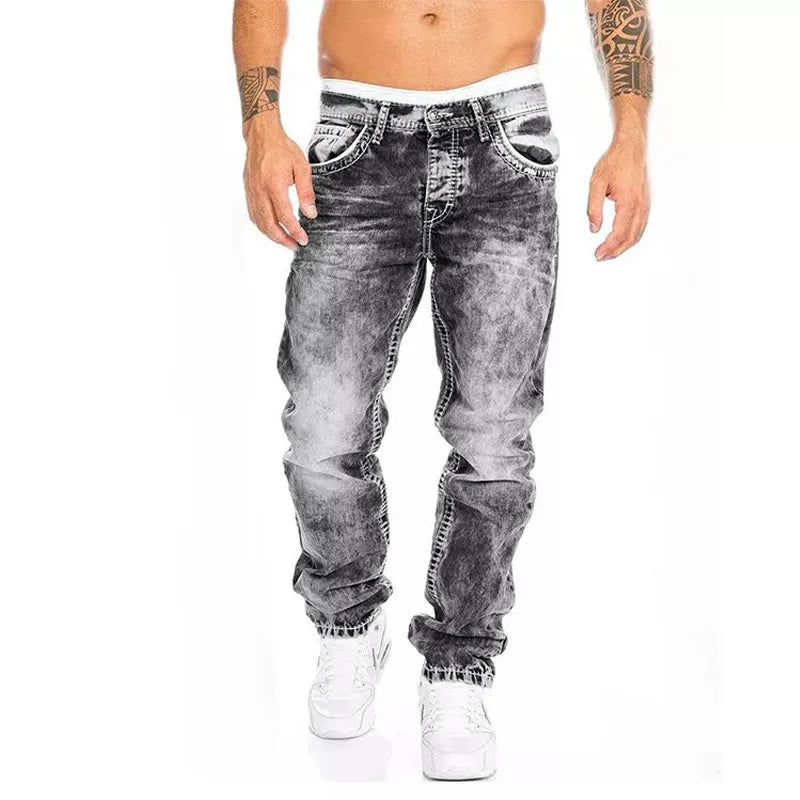 Men's Relaxed Pants | Vintage Wash | Five-Pocket | Autumn - Gray