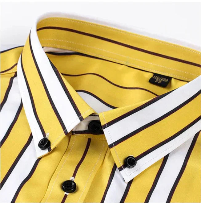 Men's Relaxed Striped Cotton Shirt - Casual Sophistication | Spring