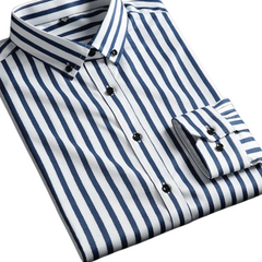 Men's Relaxed Striped Cotton Shirt - Casual Sophistication | Spring