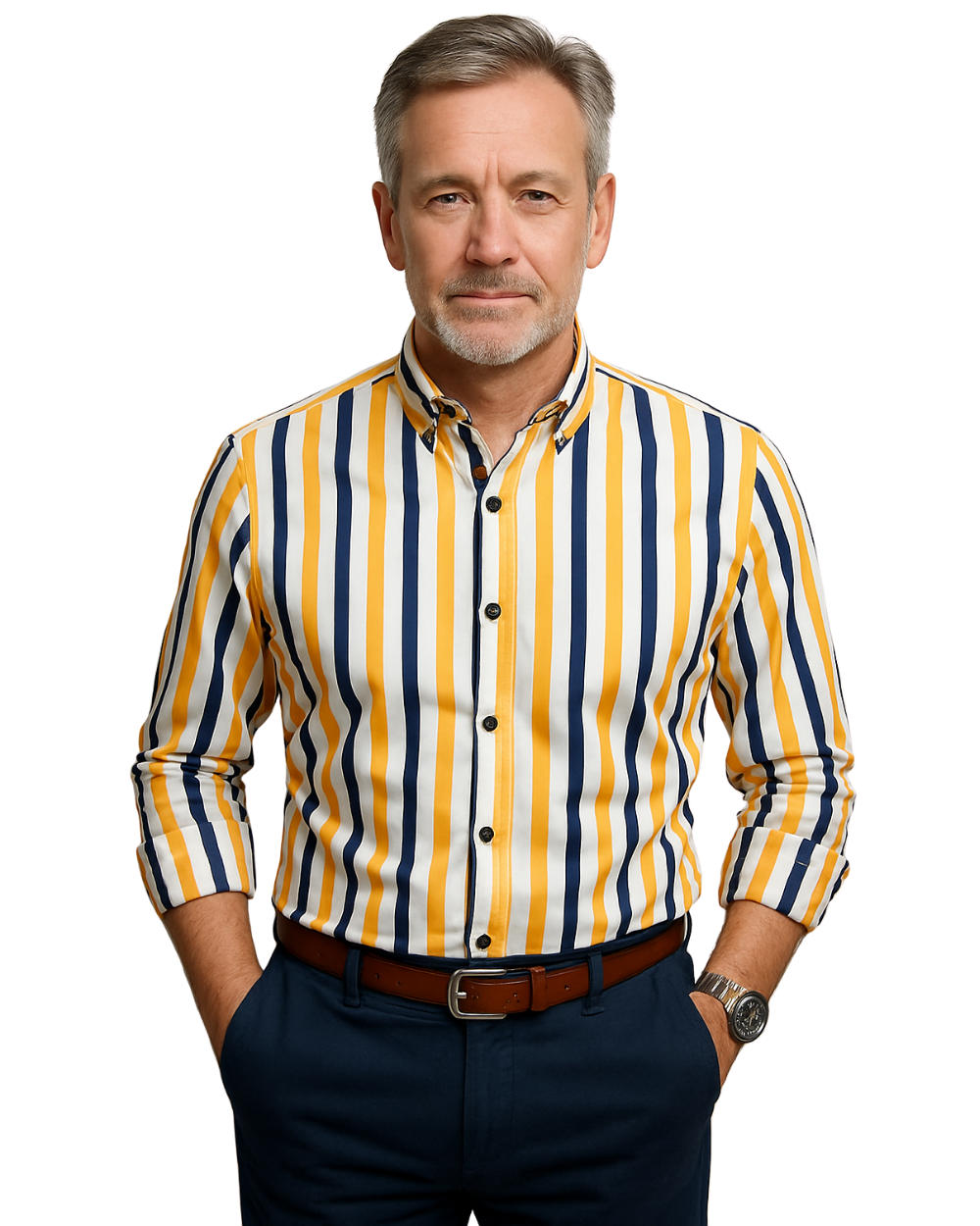 Men's Relaxed Striped Cotton Shirt - Casual Sophistication | Spring