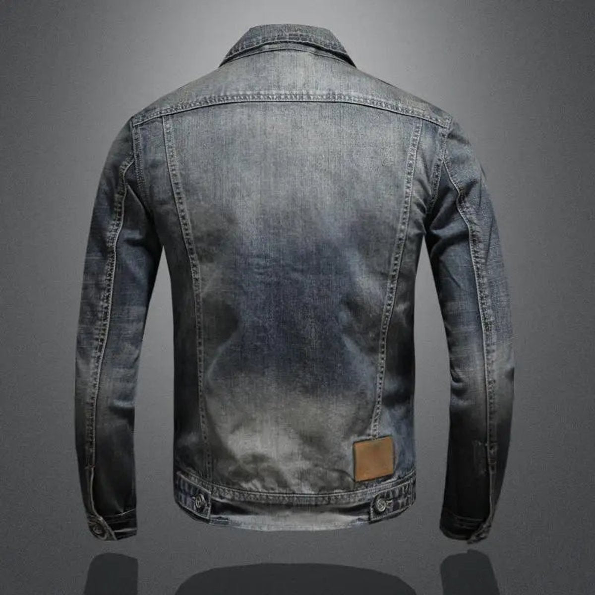 Men's Retro Washed Denim Zip-Up Jacket - Casual Outerwear | Autumn
