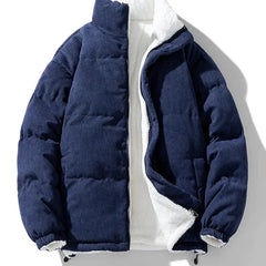 Men's Reversible Jacket | Quilted | Winter - Dark Blue
